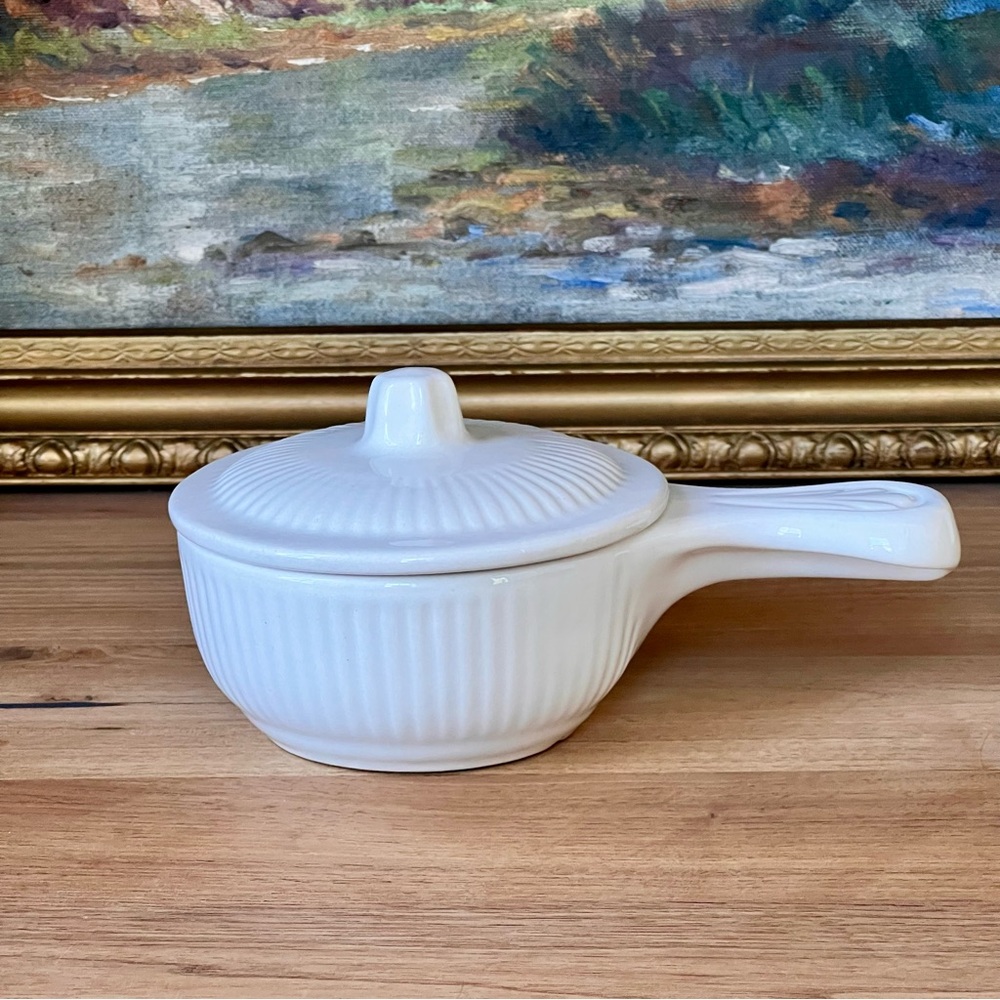Vintage California Pottery Soup Bowl with Lid and Handle